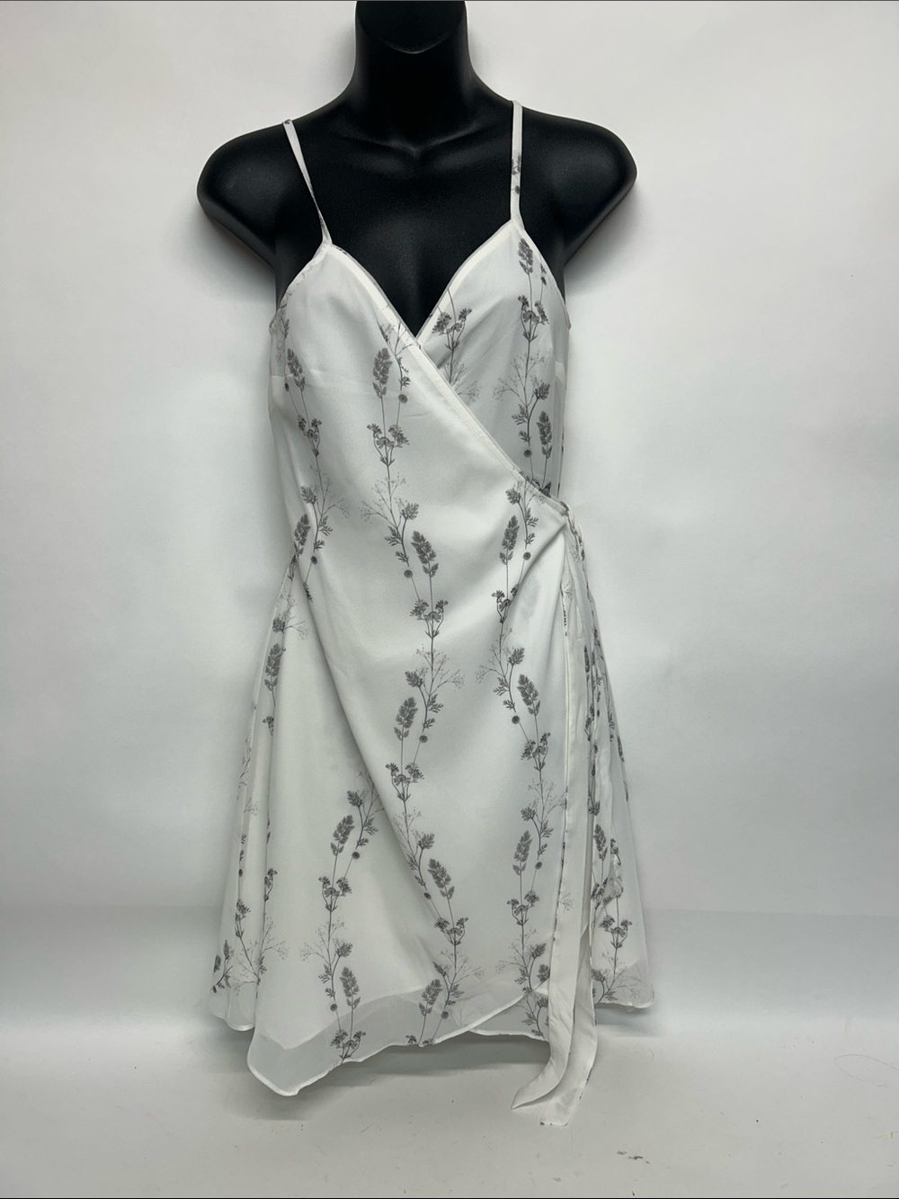 All Saints Zia Varanasi in chalk White Floral Wrap Mini Dress 6